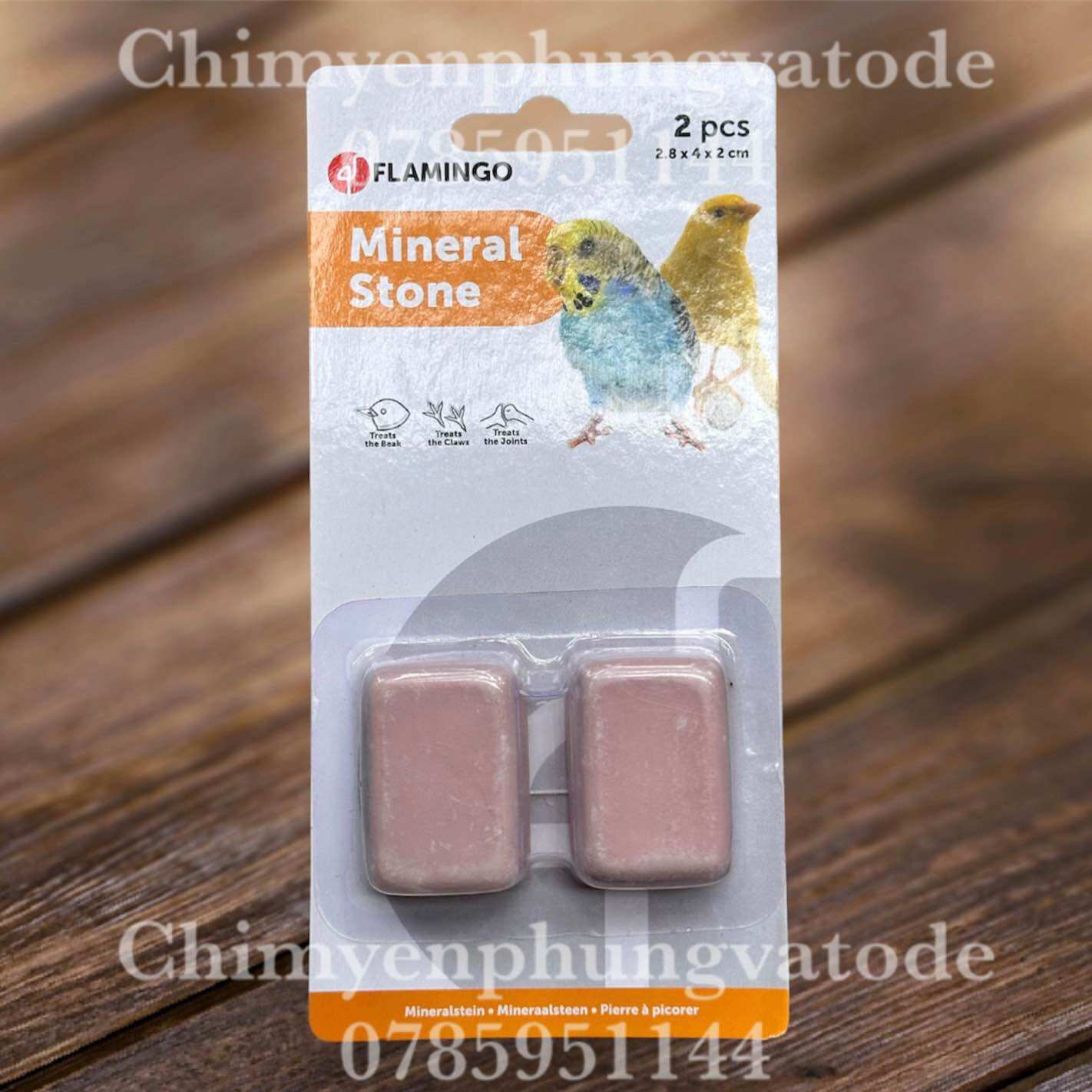Vỉ hai viên khoáng hồng bổ sung Vitamin, Canxi cho Vẹt.