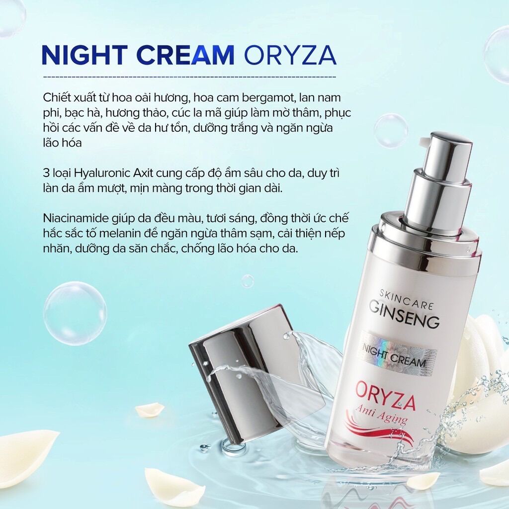 Kem Đêm Oryza Ngọc Sâm Dưỡng Trắng Phục Hồi Da