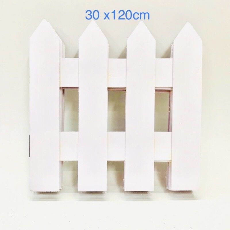 Hàng rào trắng trang trí chân cây thông noel cao 30cm