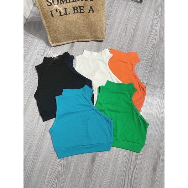 ÁO THUN CỔ LỌ 3Cm KHOÉT NÁCH CROPTOP