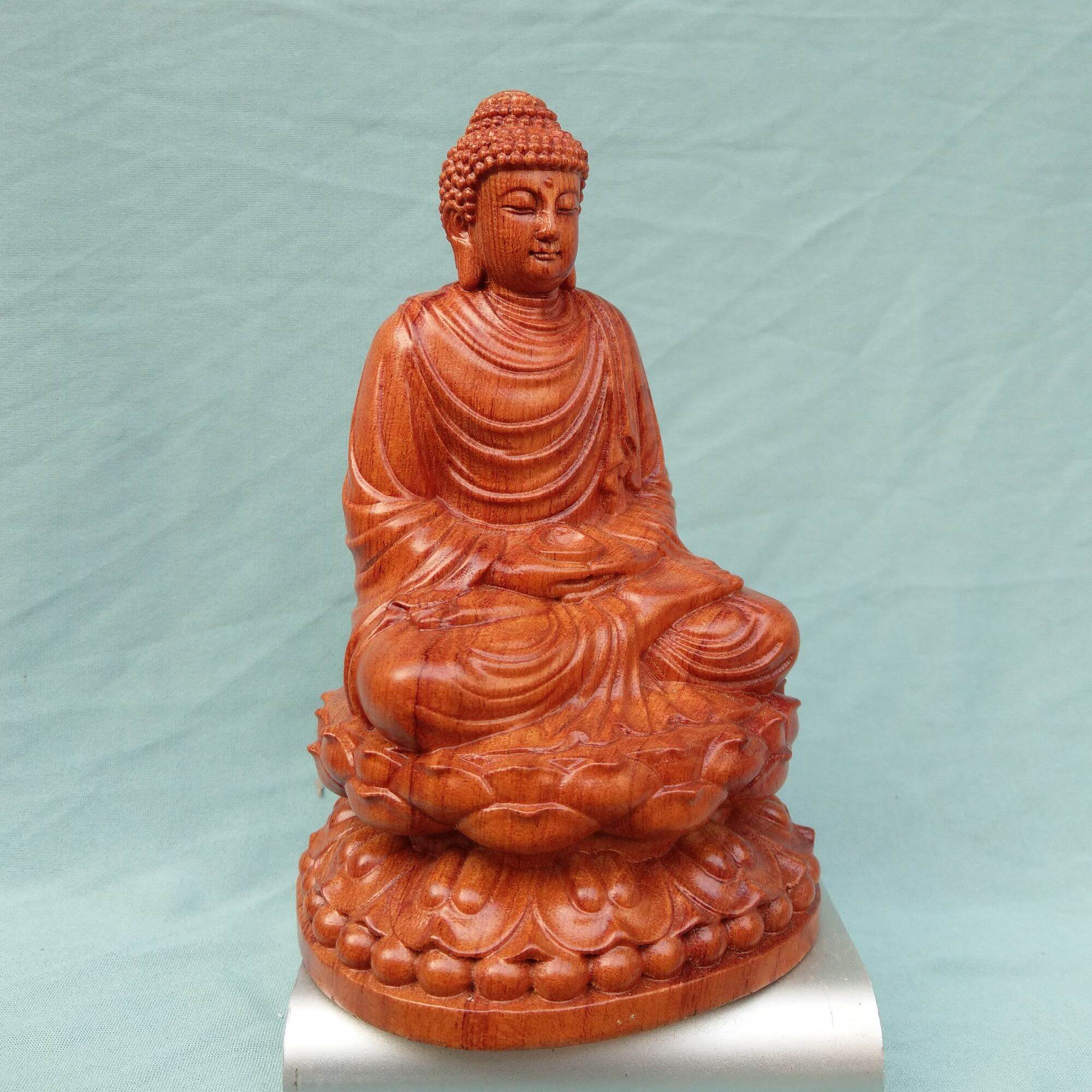 Tượng Phật Thích Ca - Gỗ Hương - Cao 15cm