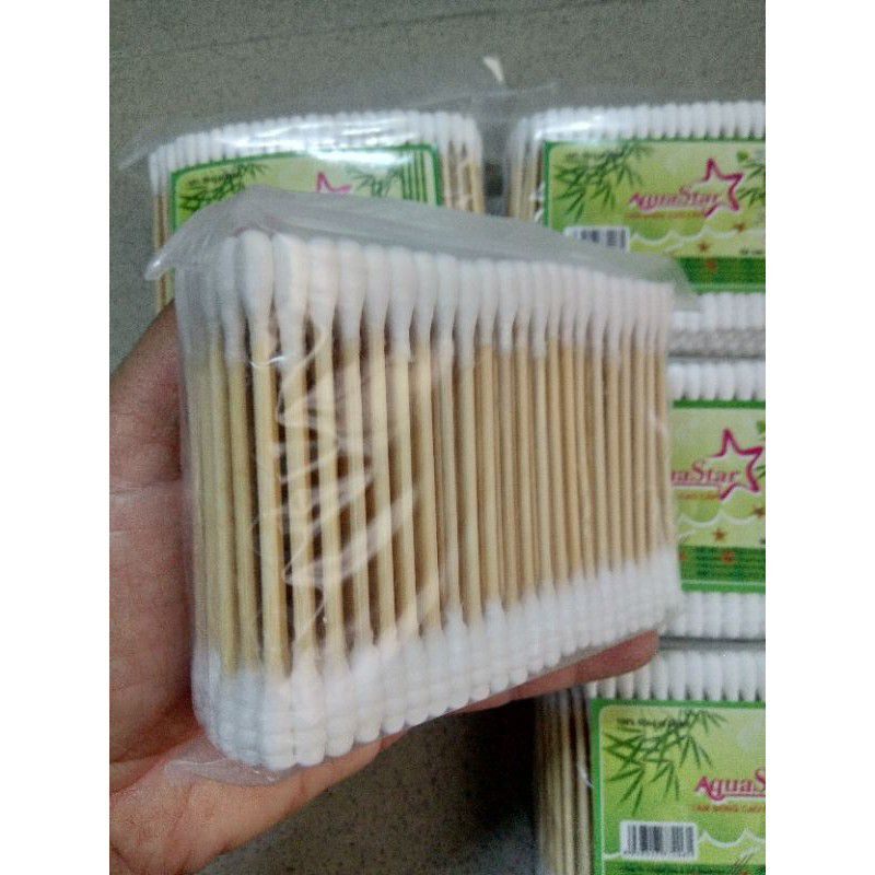 Tăm Bông ráy tai thân gỗ 200 que AquaStar