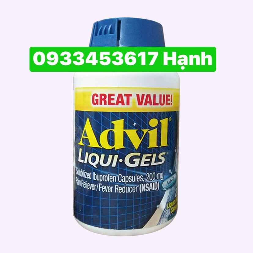 Viên uống Advil liqui gels 200 viên ( cam kết chính hãng)