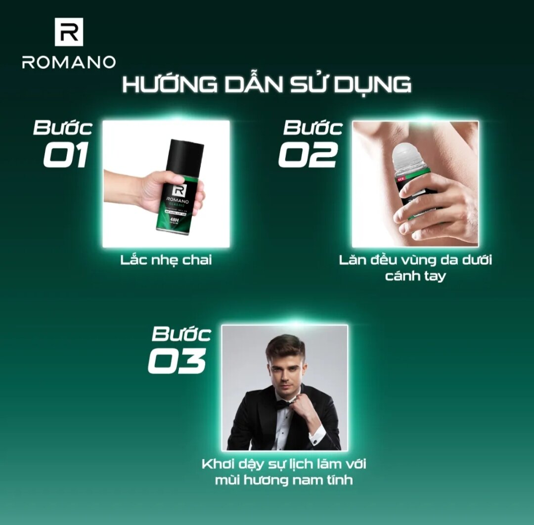 Lăn khử mùi Romano Classic 50ml