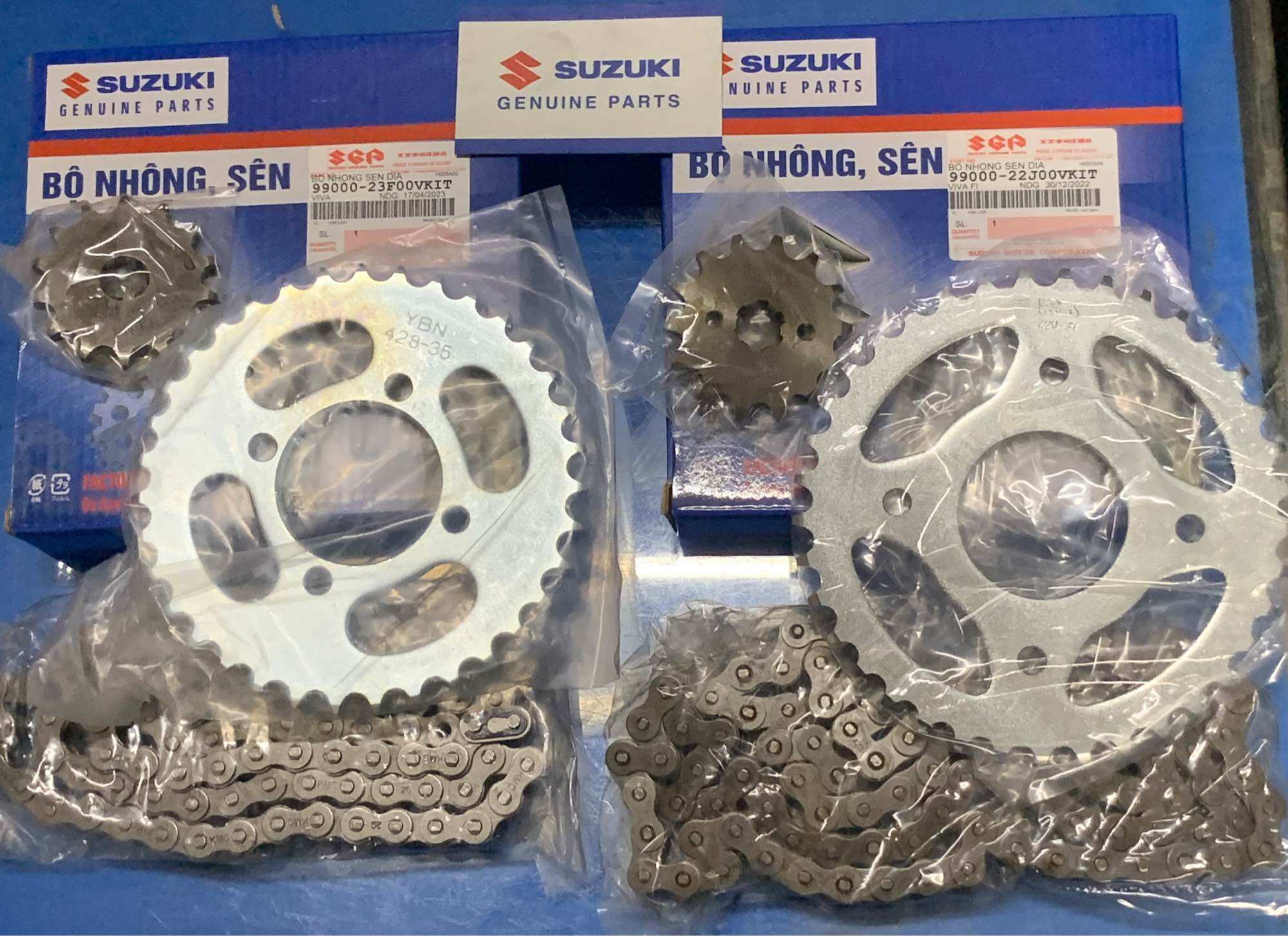 Bộ nhông sên dĩa viva số lùi- 23f, viva fi suzuki chính hãng