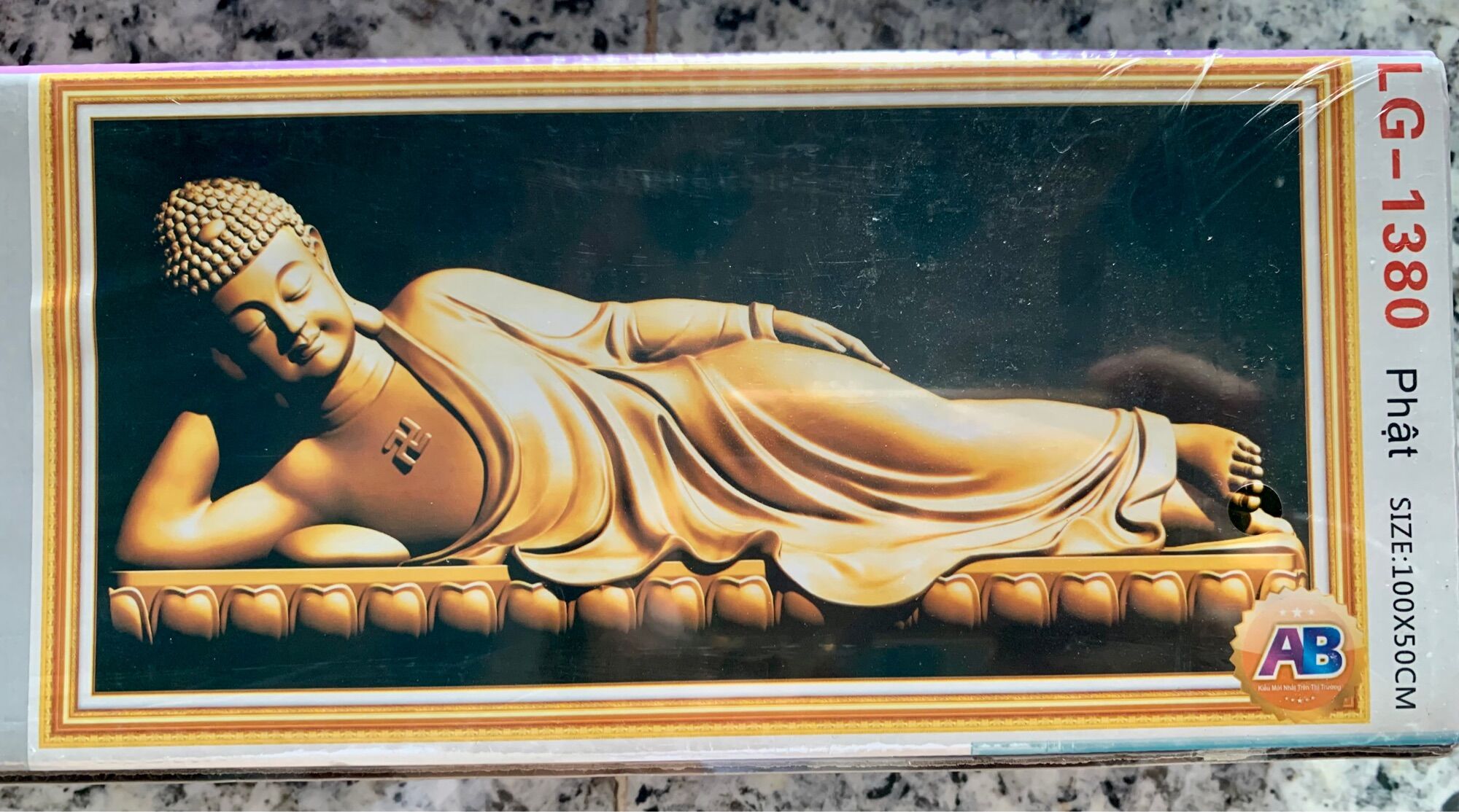 Tranh đính đá phật nằm lg1380 kt 100x50cm