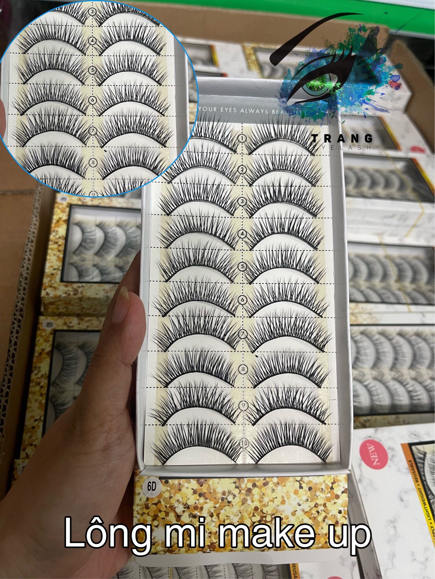 Lông Mi Giả tự nhiên giá rẻ - Lông mi giả make up tiệc , mi mềm, không cộm Trang Eyelash