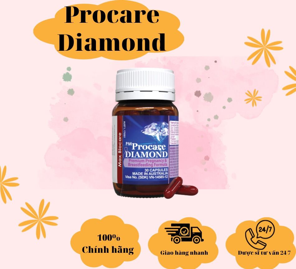 [Chính Hãng]PM Procare DIAMOND-Vitamin bầu Úc, bổ sung sắt, acid folic, DHA cho mẹ bầu(30viên)