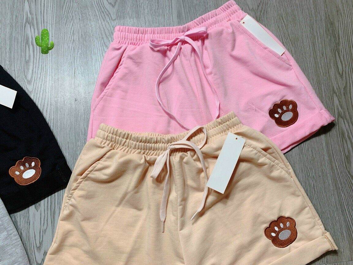 Quần short nữ kiểu thêu hình quần short săn lai form 50kg