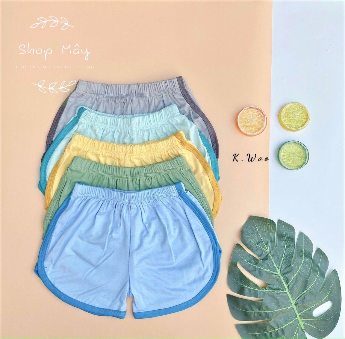 Quần cộc chất thun lạnh kwoo siêu mềm mát cho bé - Sẵn nhiều màu đủ size