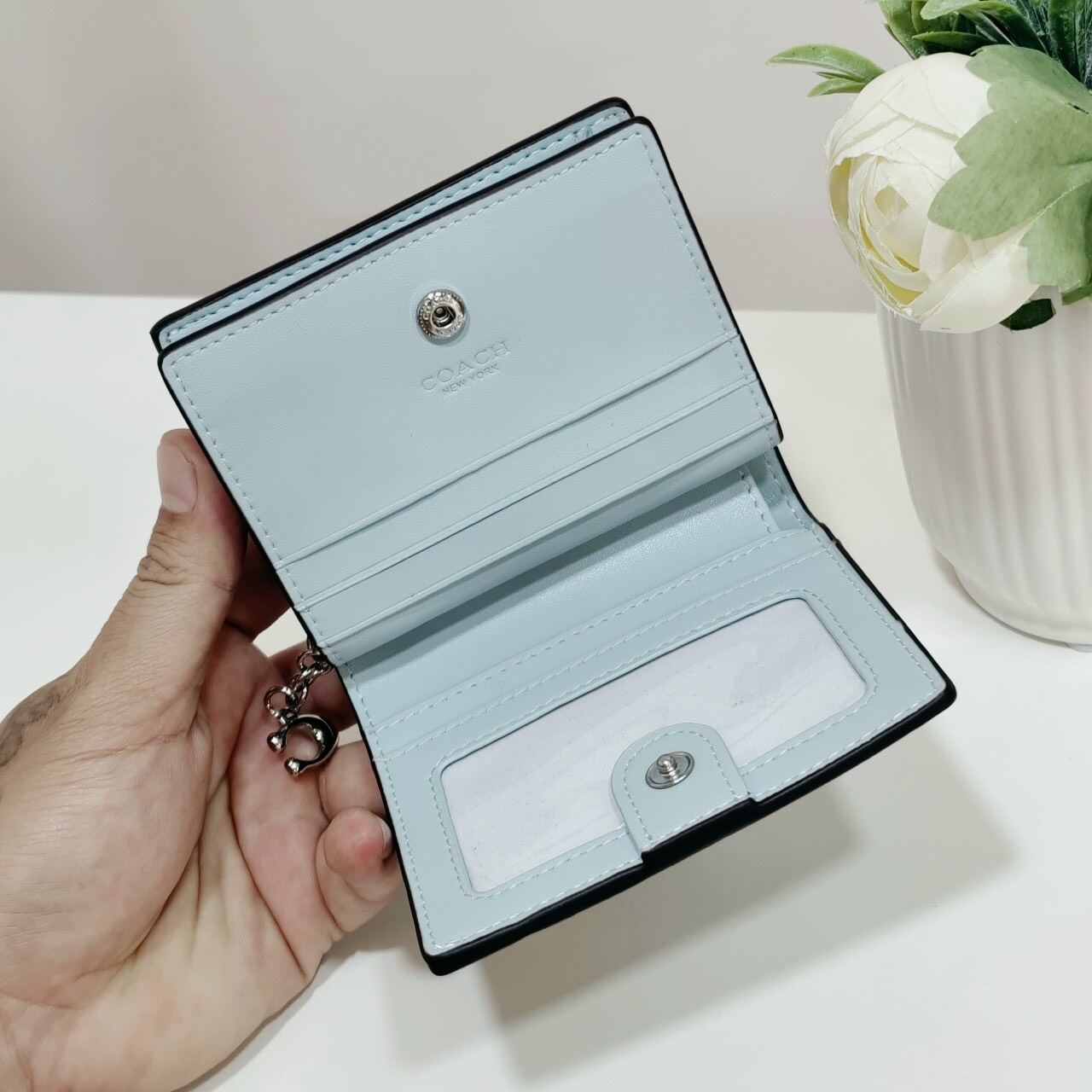 VÍ C.OACH - Snap Wallet họa tiết xinh xắn