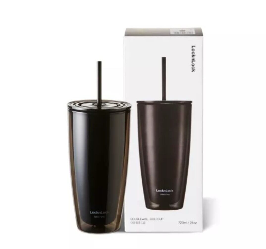 Ly Nhựa Lock&Lock 2 Lớp 750ml - Màu Đen
