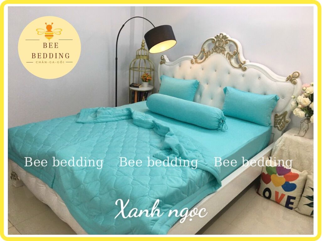 Bộ ga 4 món thun lạnh Hàn Quốc trơn 1 màu (không mền)