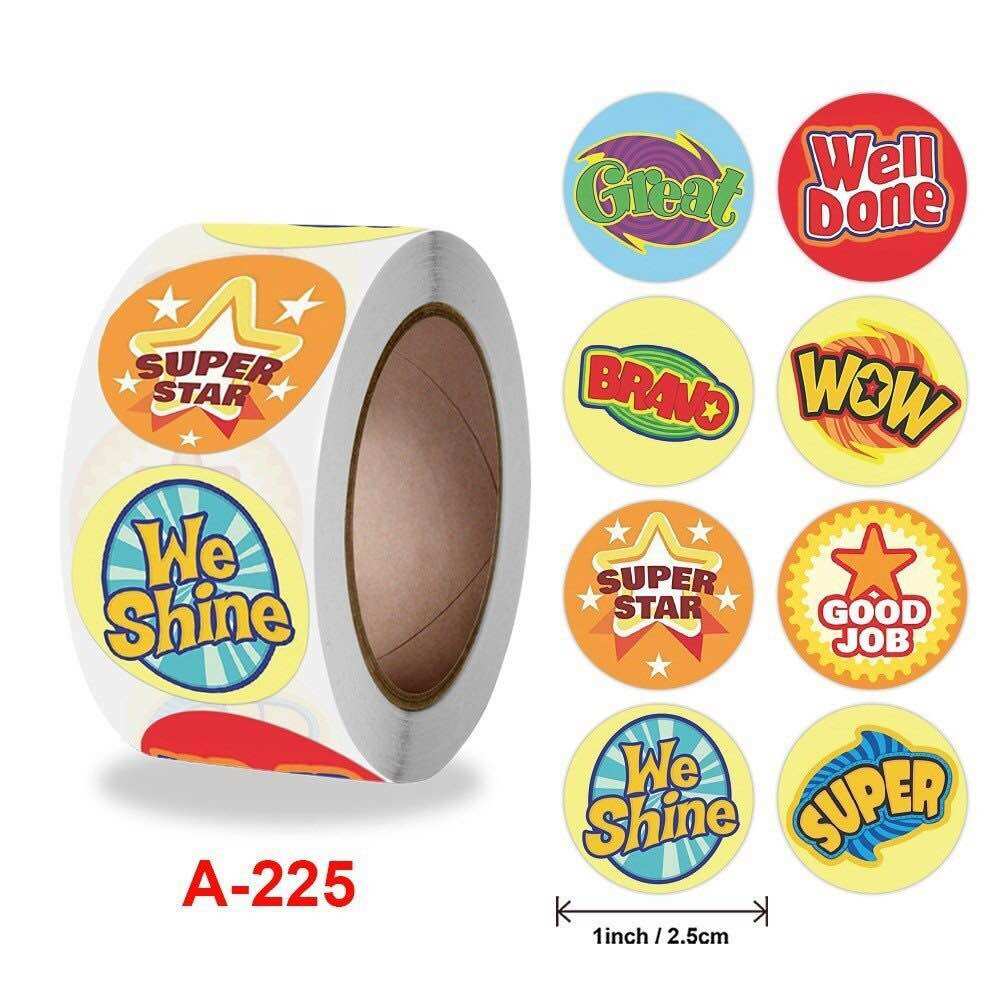 Sticker cuộn khen thưởng, Khích lệ bé học tập 500 sticker/cuộn