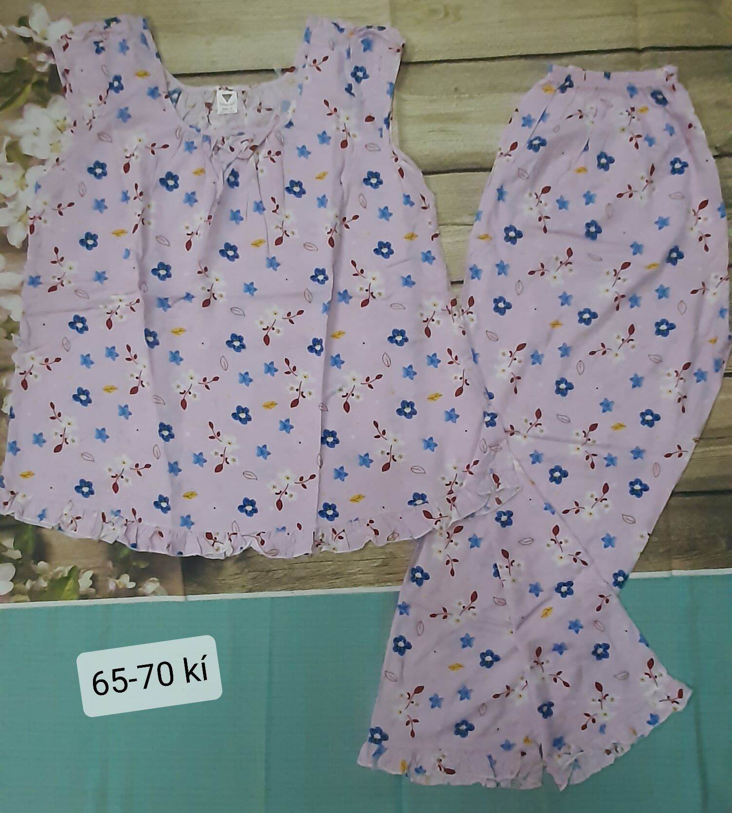 Bộ quần áo tole tay ngắn quần dài nữ từ 65-70 kí