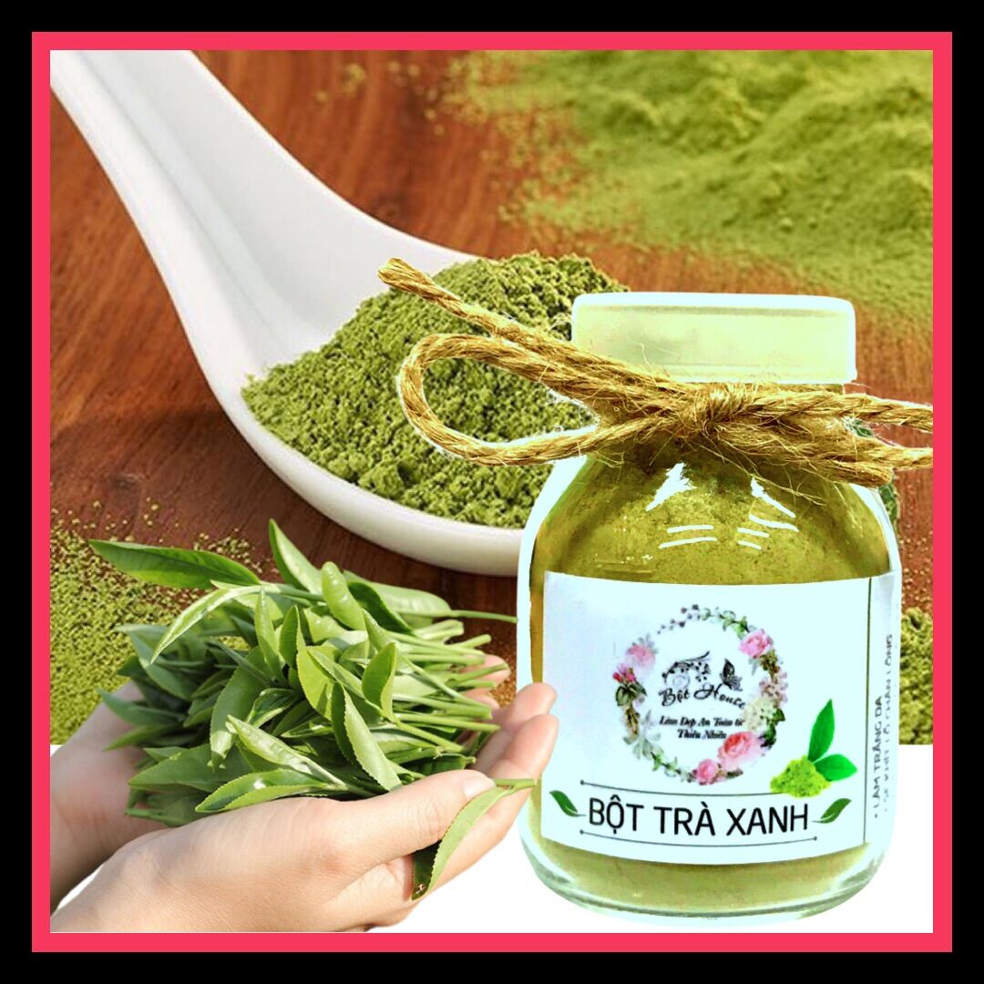 Bột trà xanh nguyên chất đắp mặt nạ mask, tẩy da chết, làm đẹp dưỡng da trắng mịn - handmade từ thiên nhiên