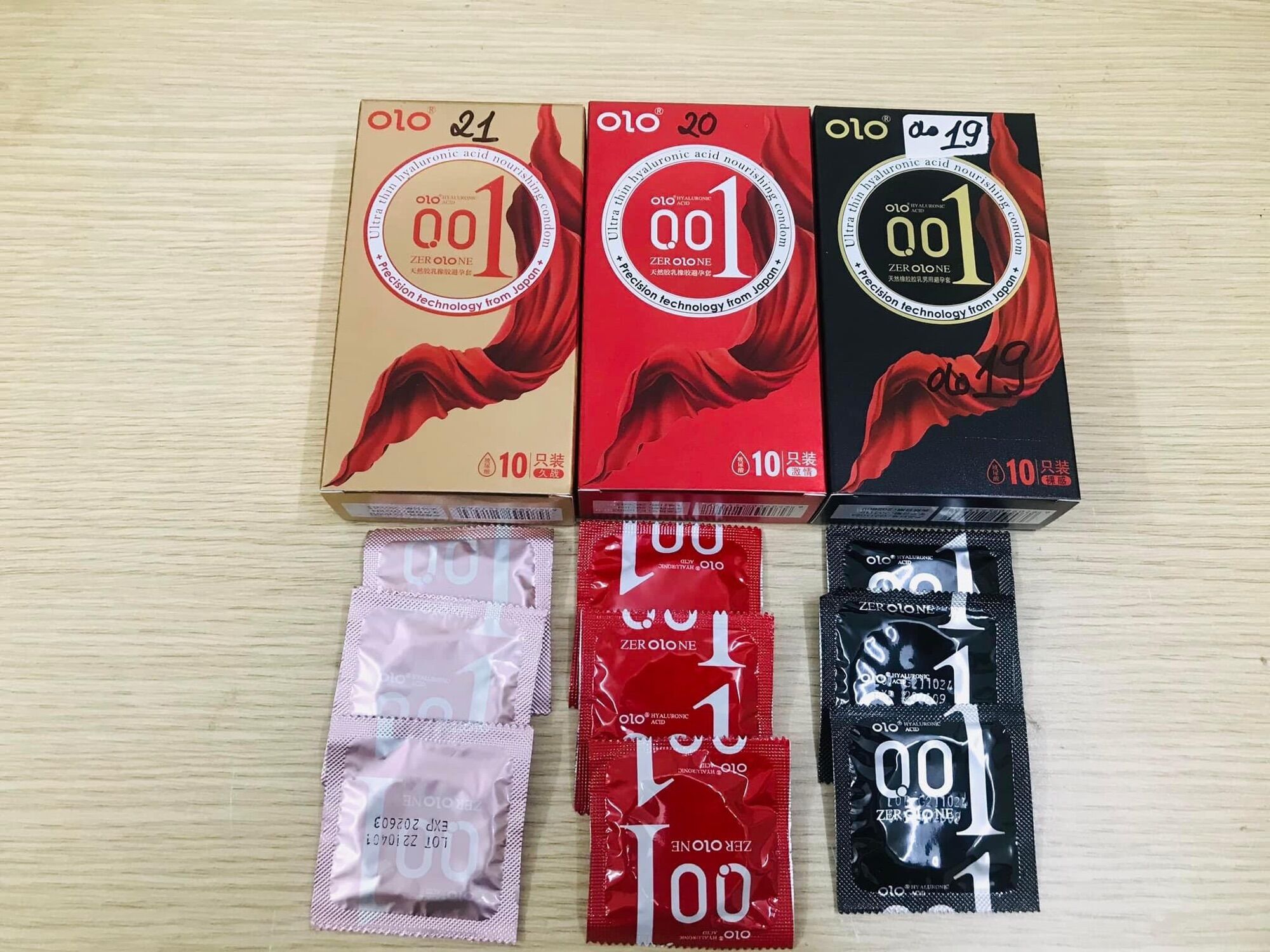 Hộp 10 chiếc Bao cao su OLO 001 Thin Square Black - siêu mỏng, siêu dẫn nhiệt