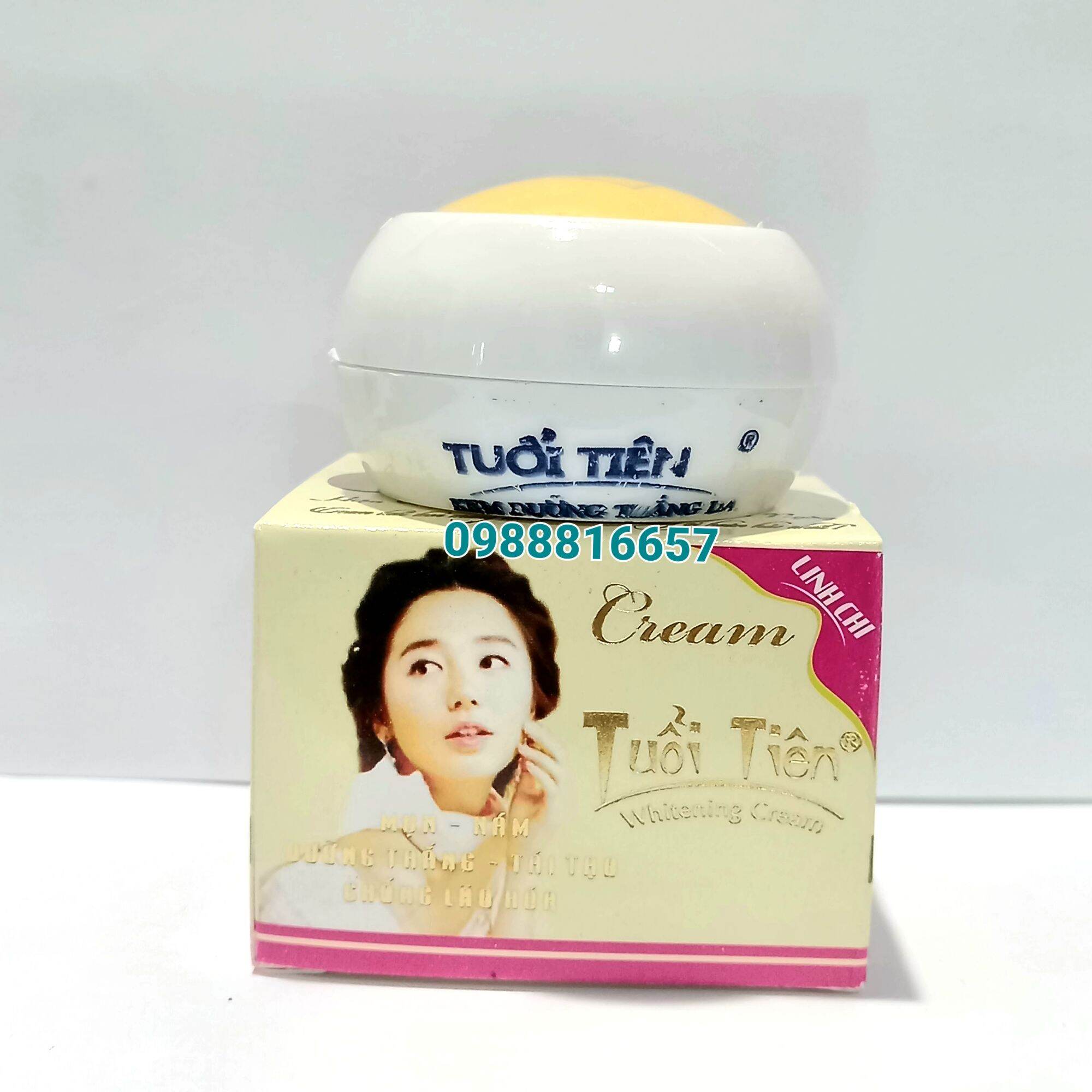 Kem Dưỡng Trắng Da Mặt Tuổi Tiên Thế Hệ Mới 4 in1 Linh Chi 18g