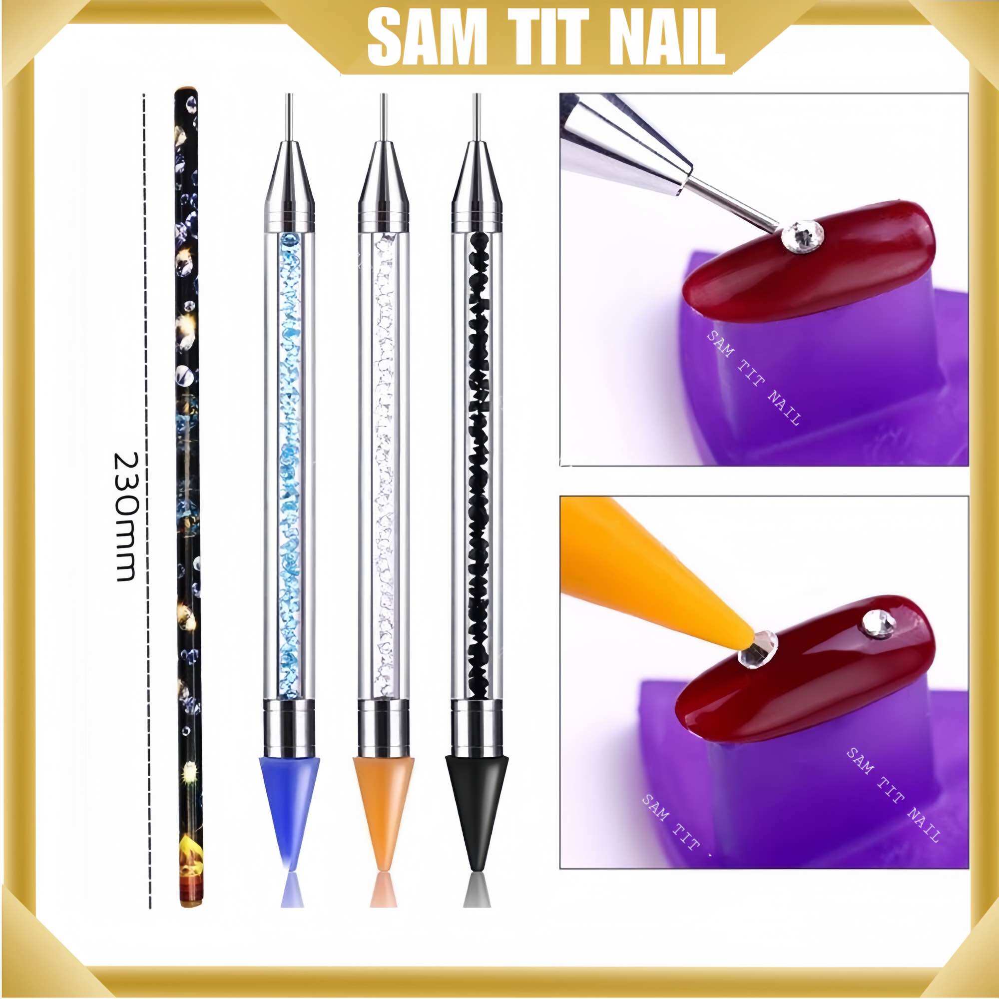Bút hít đá 2 đầu - Bút chấm đá hít được cả đá lớn charm lớn - có 1 đầu cạy đá