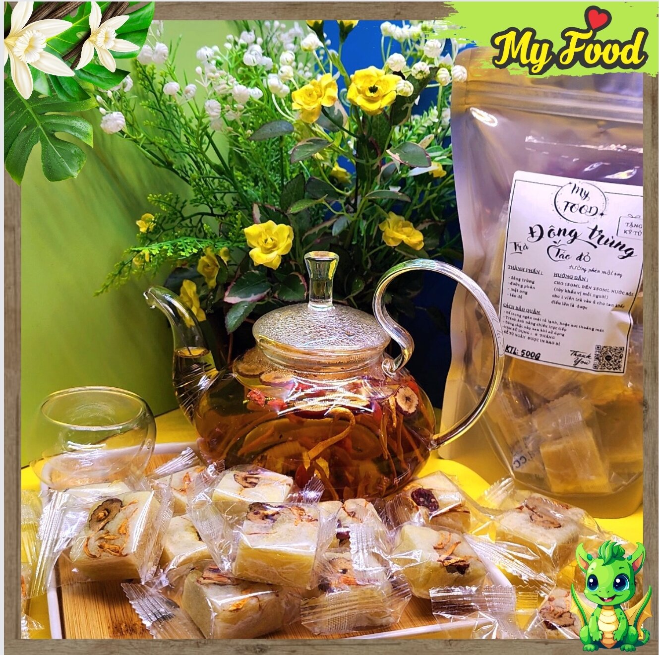 500G TRÀ ĐÔNG TRÙNG TÁO ĐỎ (TẶNG KÈM KỸ TỬ)