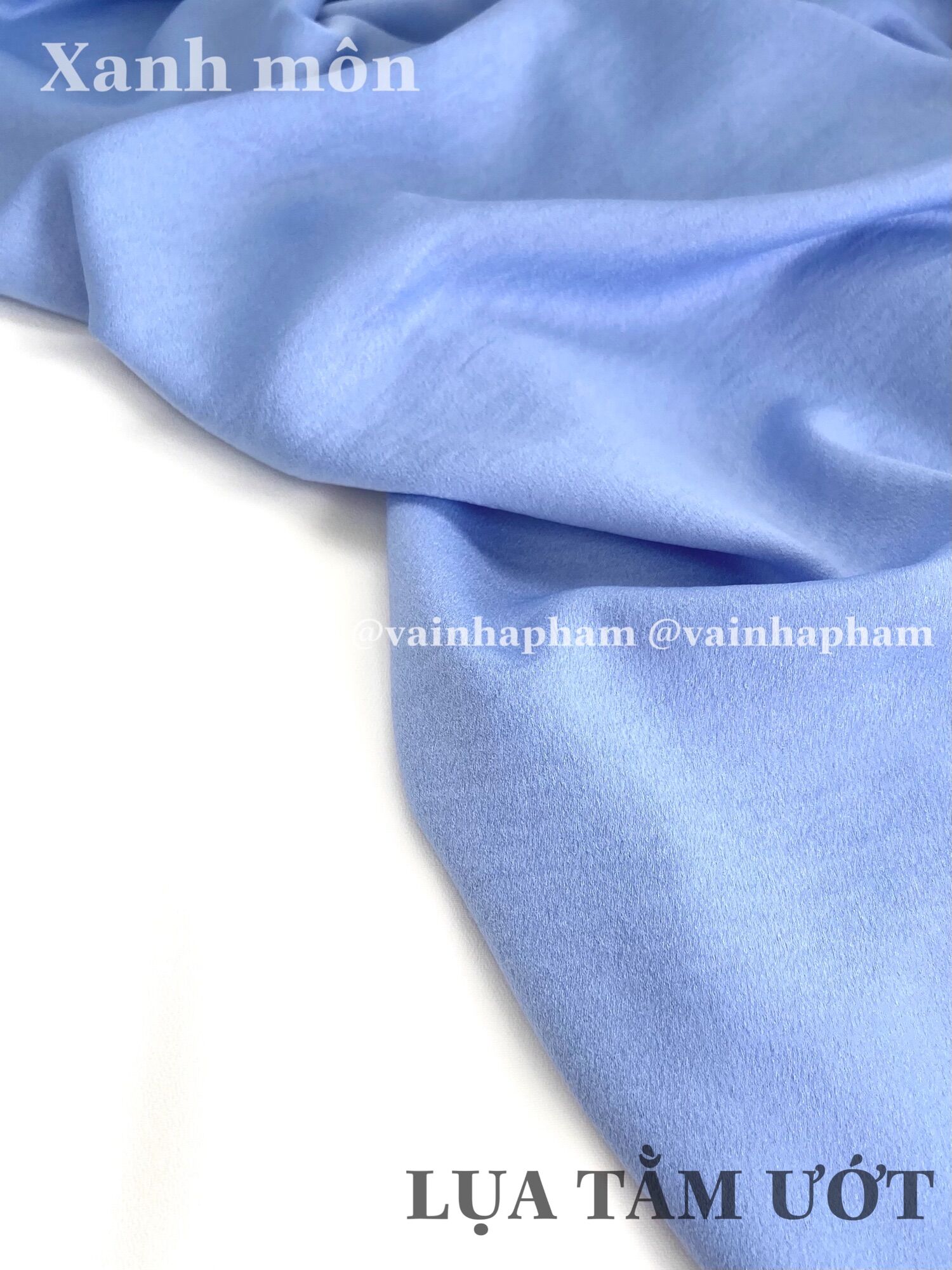 LỤA TẰM ƯỚT XANH MÔN - Khổ 1.5M - VẢI NHÀ PHẠM