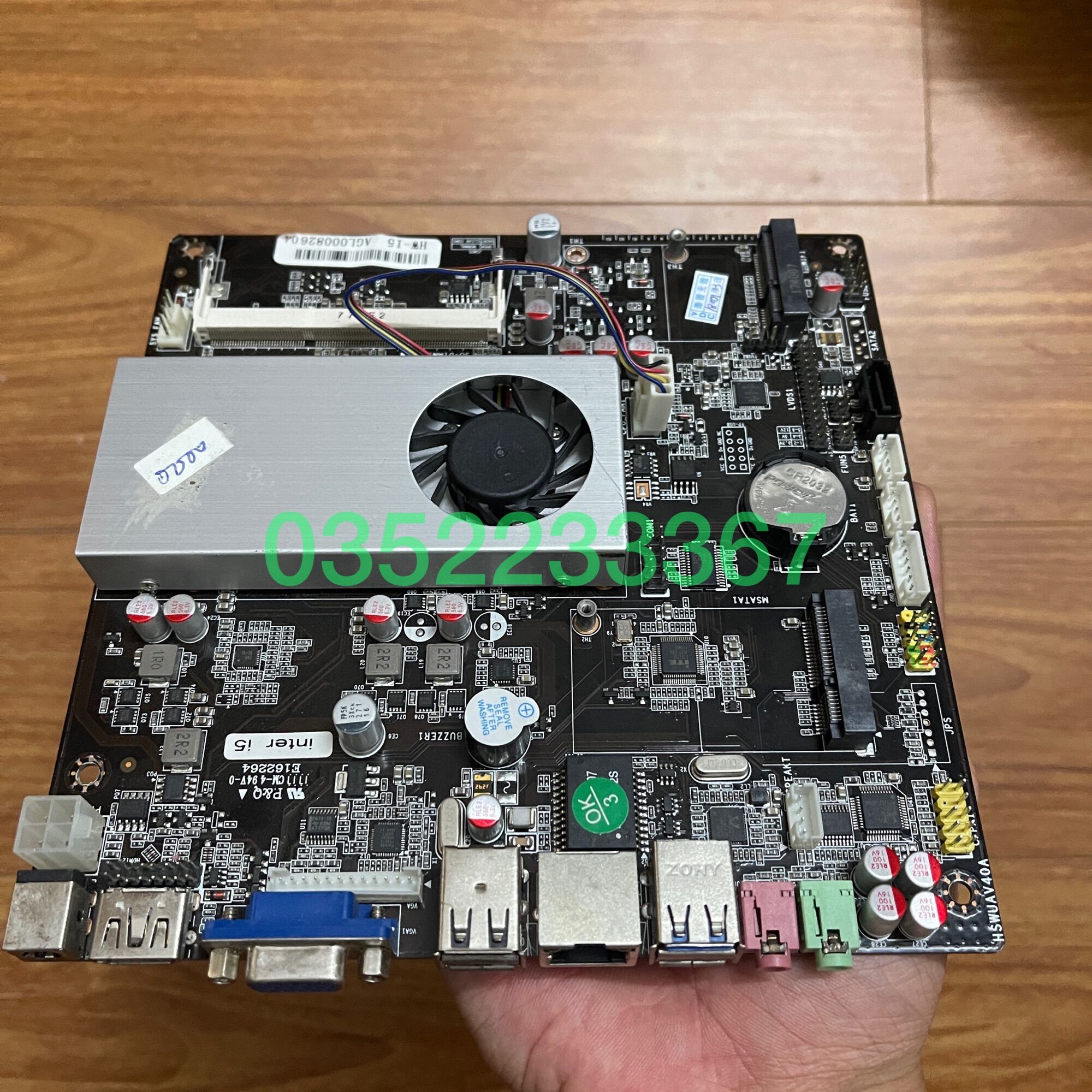 Main ITX core i5-5250U, 12v, Ram laptop pc3l, msata, LVDS
