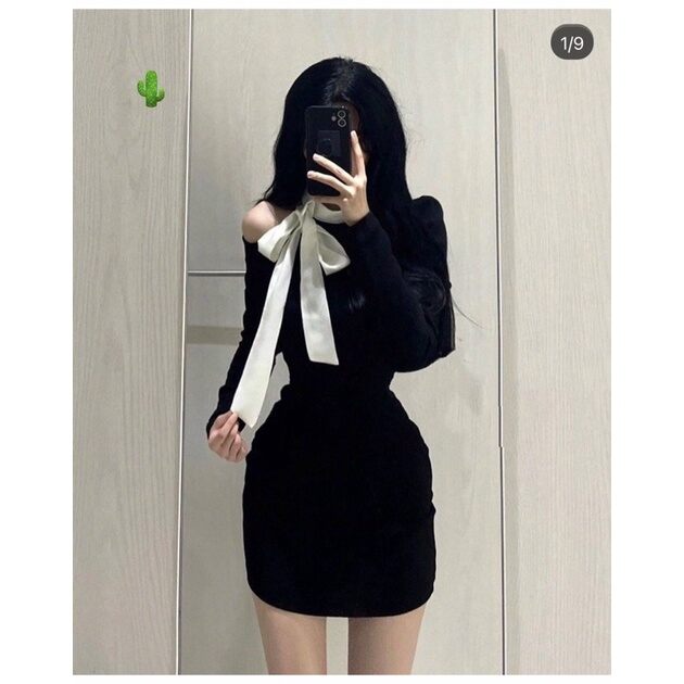 ĐẦM BODY BẸT VAI PHỐI DÂY CỘT NƠ DPN1