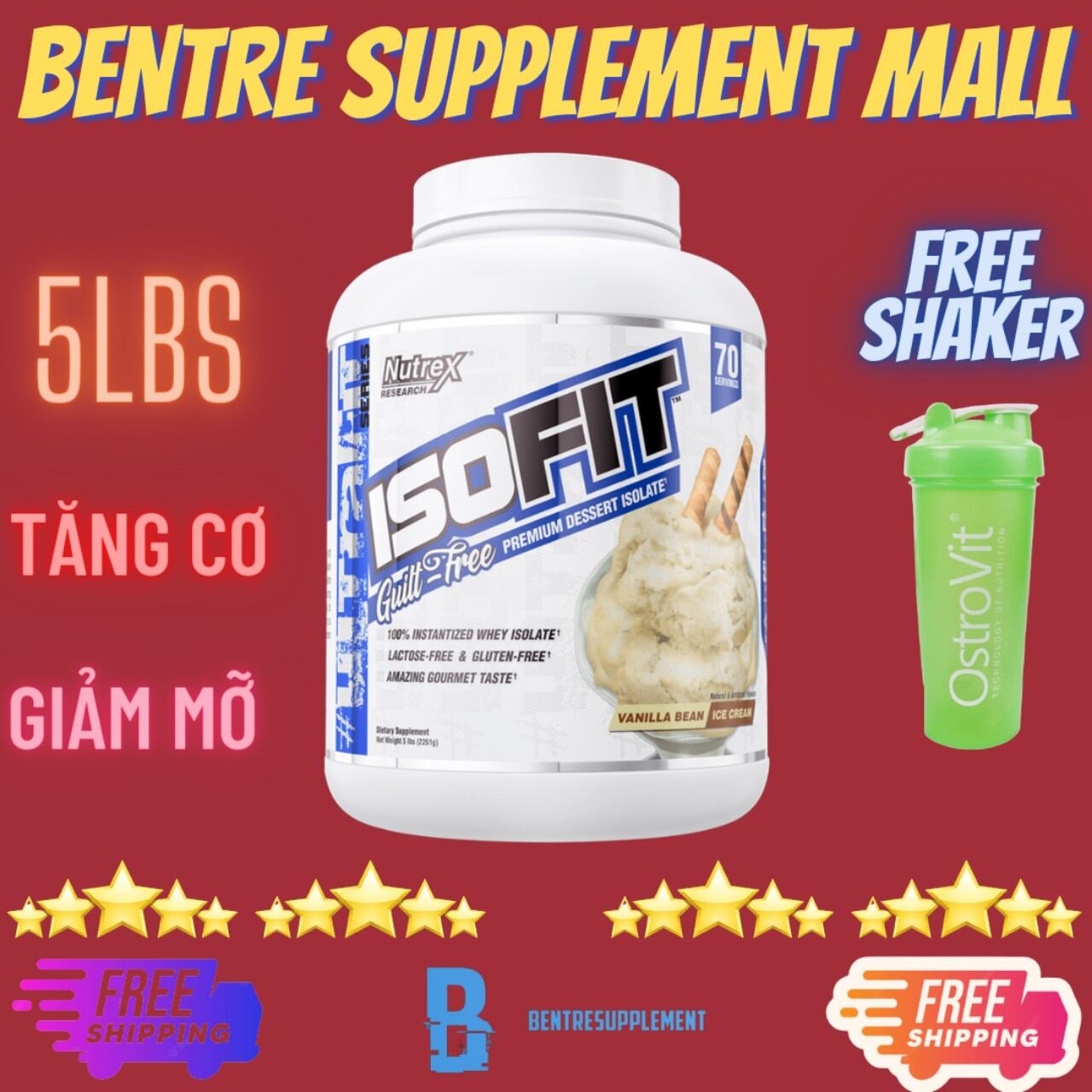 Nutrex ISOFIT - Whey Protein tinh khiết đẳng cấp nhất cho gymer