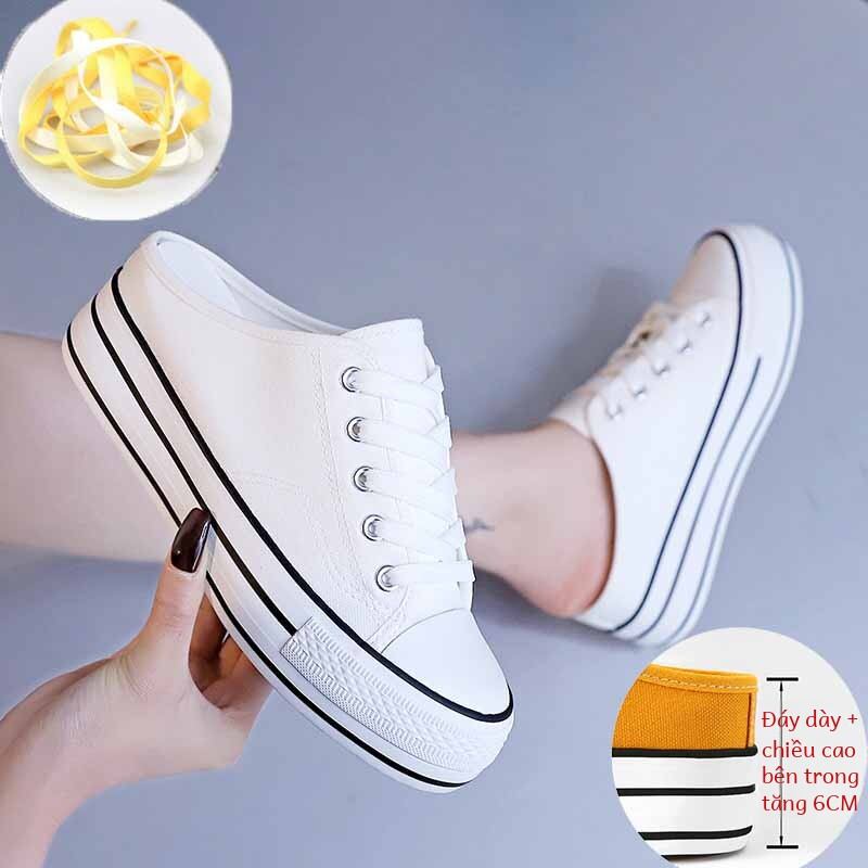 Giày vải nữ thấp top k-phong cách giày có dây đeo chéo và đế dày dành cho thanh niên 18-40 tuổi