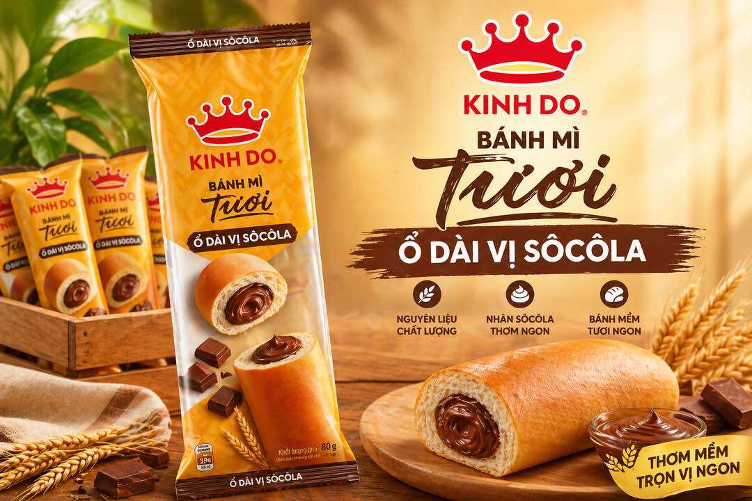 Bánh Mì Kinh Đô Tươi - Ổ Dài Socola