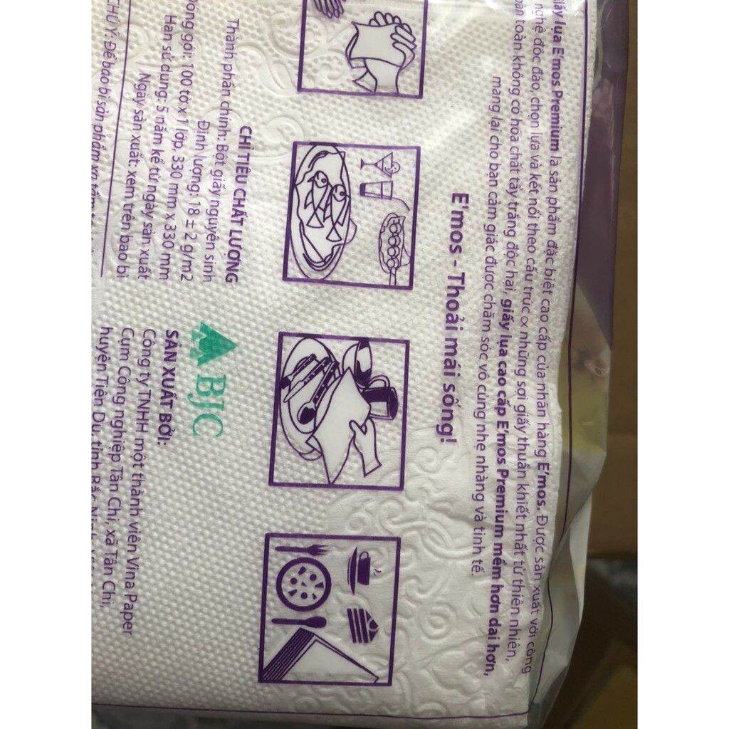 khăn giấy Emoss 100 tờ giá rẻ ( 1 bịch )