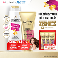 [Mua 1 tặng 1] Dầu Gội PANTENE Tặng Dầu Xả Siêu Dưỡng PANTENE 3 Phút Diệu Kỳ Cùng Loại Chai 300ML