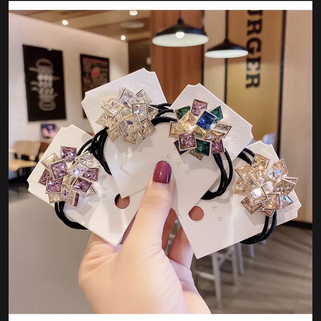 🥑Dây Cột Tóc Nữ Đá Pha Lê ,Dây Cao Su Co Giãn, Phong Cách Thời Trang Hàn Quốc
