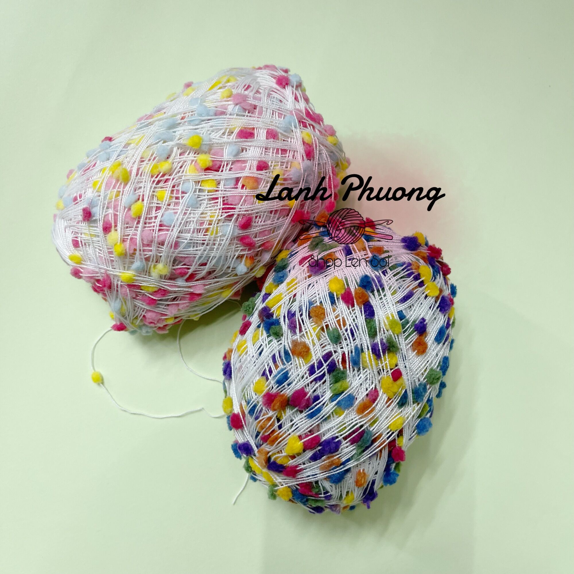 Rainbow Pom Pom Yarn Used to Mix Wool Yarn 50Gr