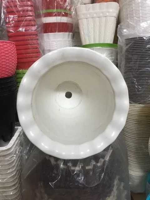 chậu ly chân đế hoa văn con cò size lớn 22x29cm