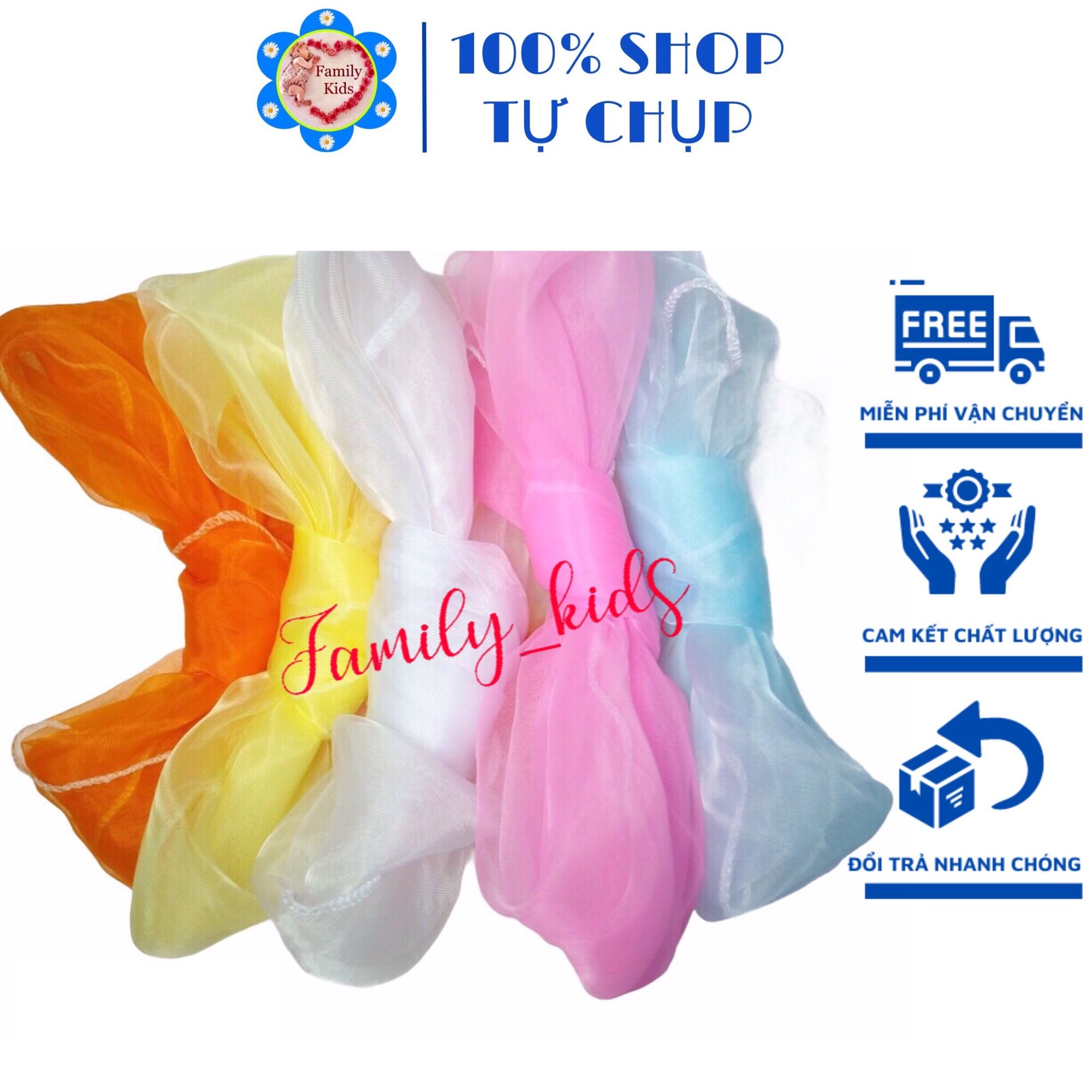 Khăn voan trùm đầu và che mặt cho bé sơ sinh_nhiều màu