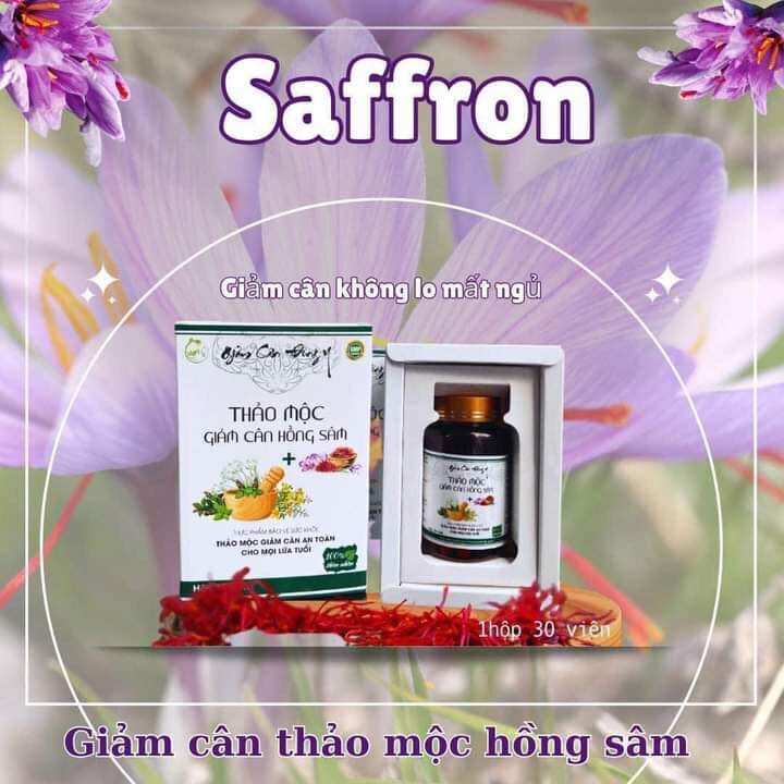 Viên uống giảm cân thảo mộc hồng sâm saffron hủy mỡ