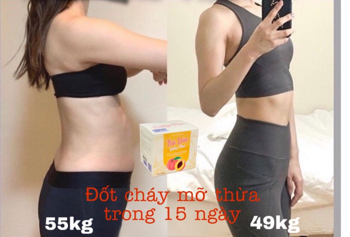 Trà đào giảm cân detox plus, trùm giảm cân, thải mỡ