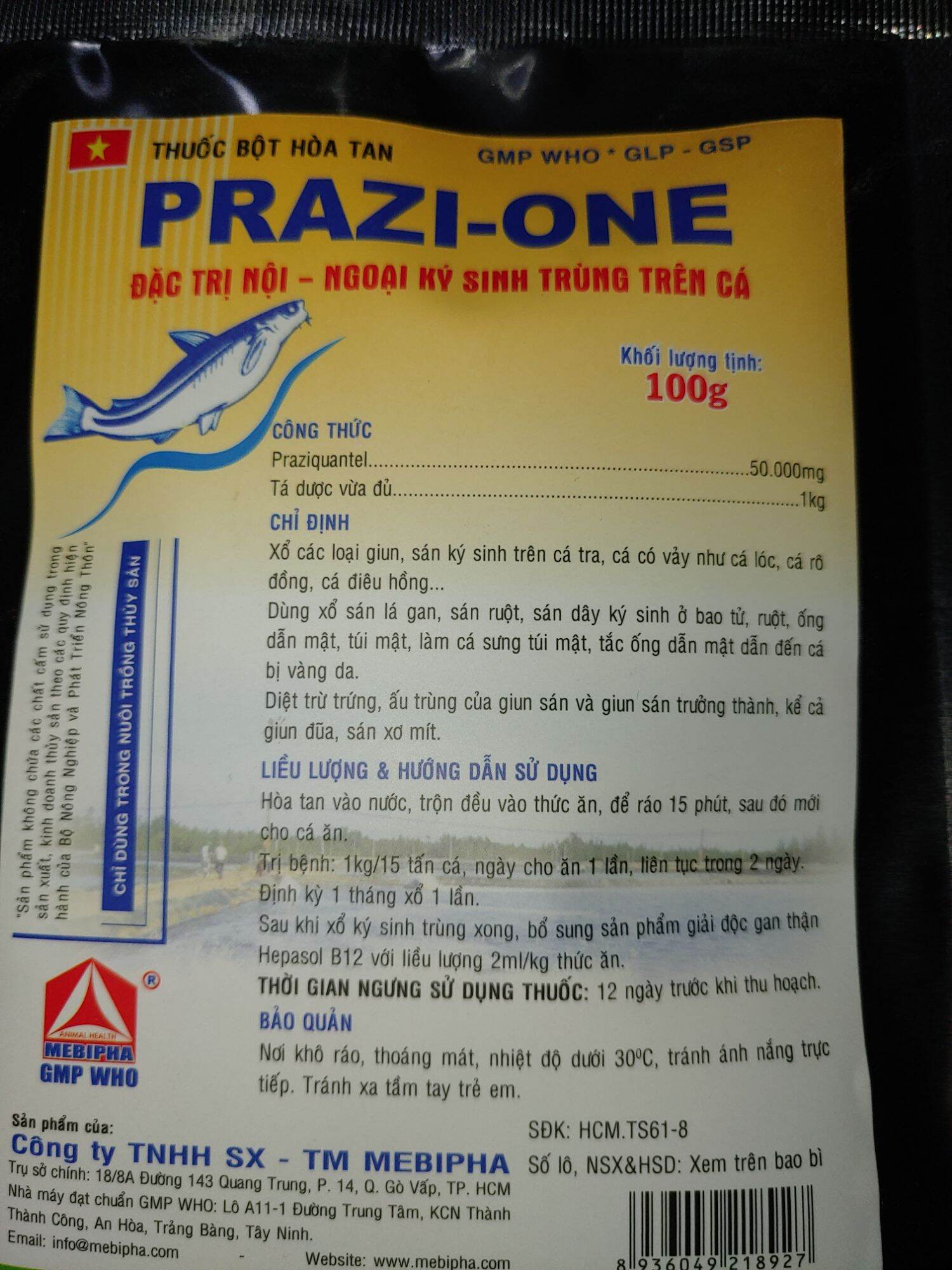 Xổ ký sinh trùng cho cá prazione