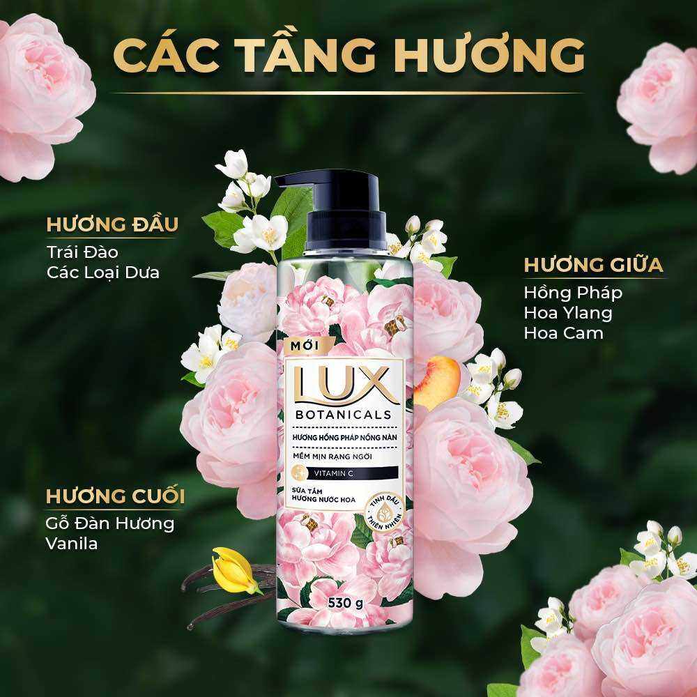 Set bộ 2 chai sữa tắm du lịch Lux Hương Hồng Pháp Nồng Nàn 100ml