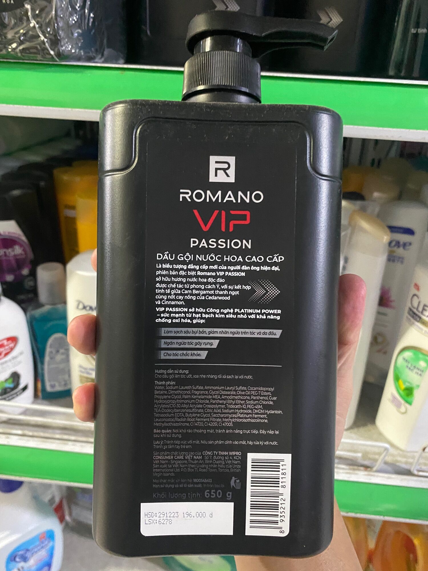 Dầu gội cao cấp Romano Vip 650g Passion