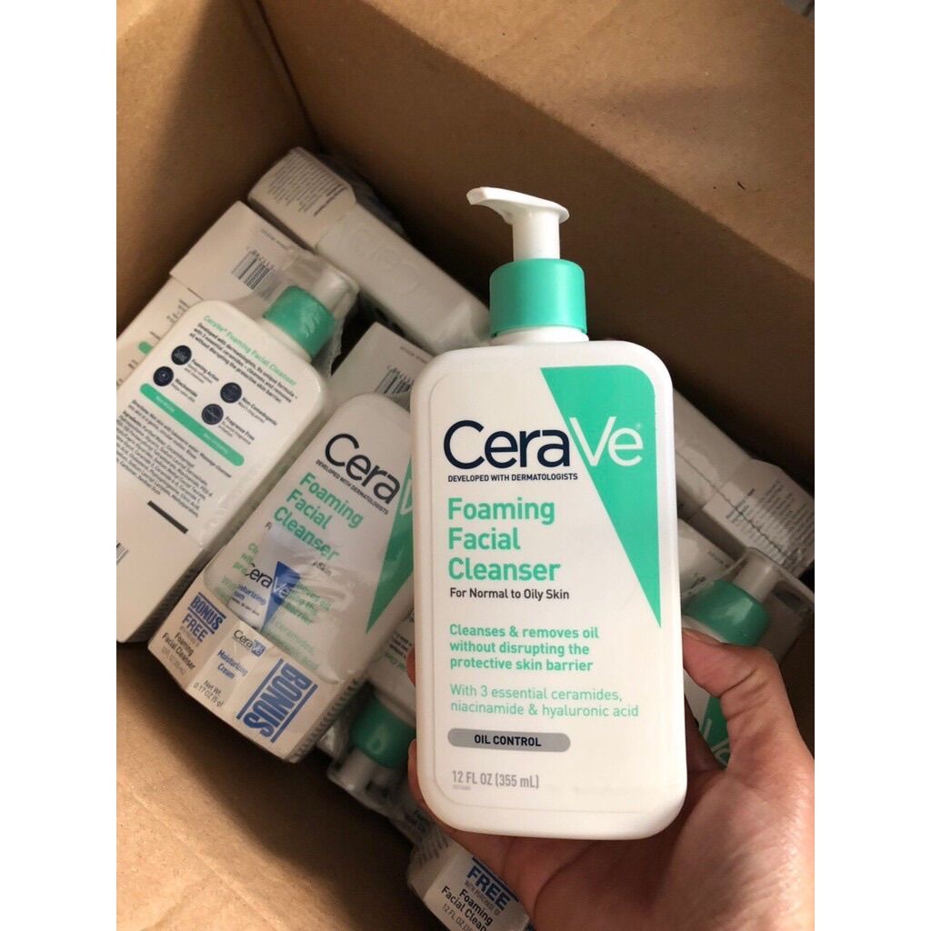 Sữa rửa mặt cerave cho da dầu và da khô 236ml bản Pháp