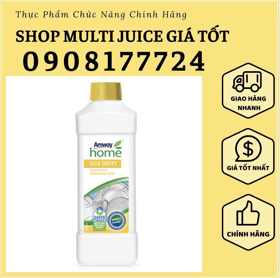 Nước Rửa Chén Aw Home Cô Đặc Làm Sạch Dầu Mỡ 1L