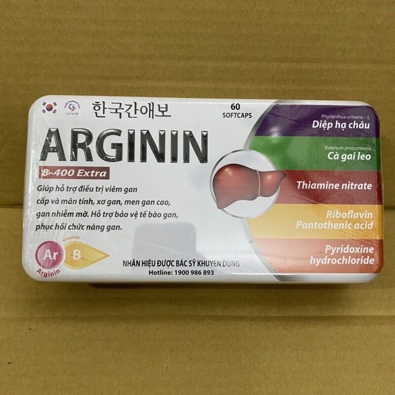Hộp 60 viên giải độc gan ARGININ B-400 EXTRA - Arginine B