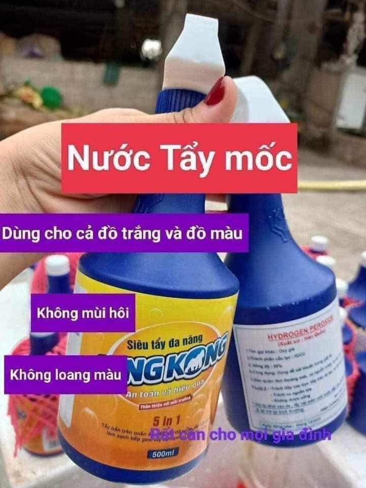 Siêu tẩy đa năng kingkong clean - tẩy mốc - ố vàng -quần áo trắng và màu