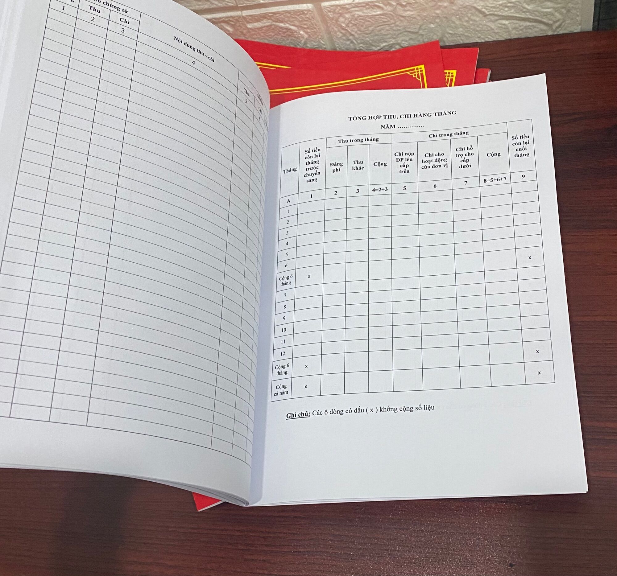 Sổ Thu Chi Đảng Phí Và Các Nguồn Thu Khác
