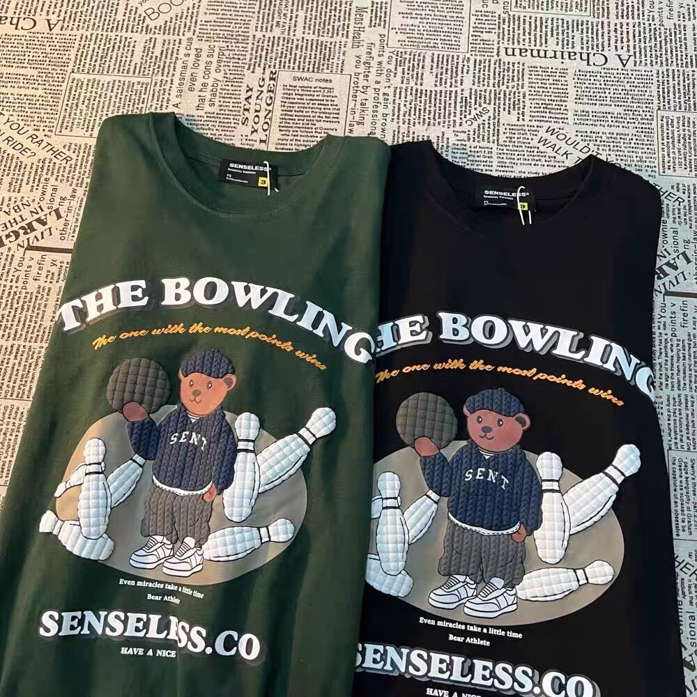 Áo thun cotton tay lỡ dáng rộng unisex - the bowling