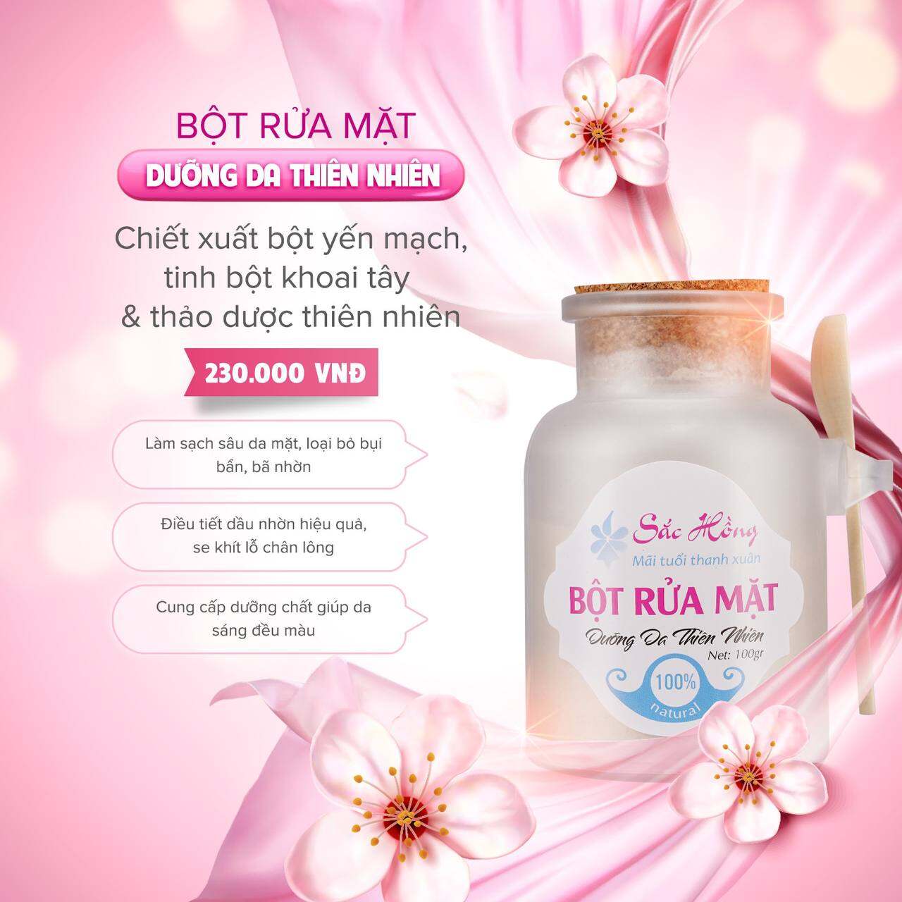 BỘT RỬA MẶT THIÊN NHIÊN SẮC HỒNG