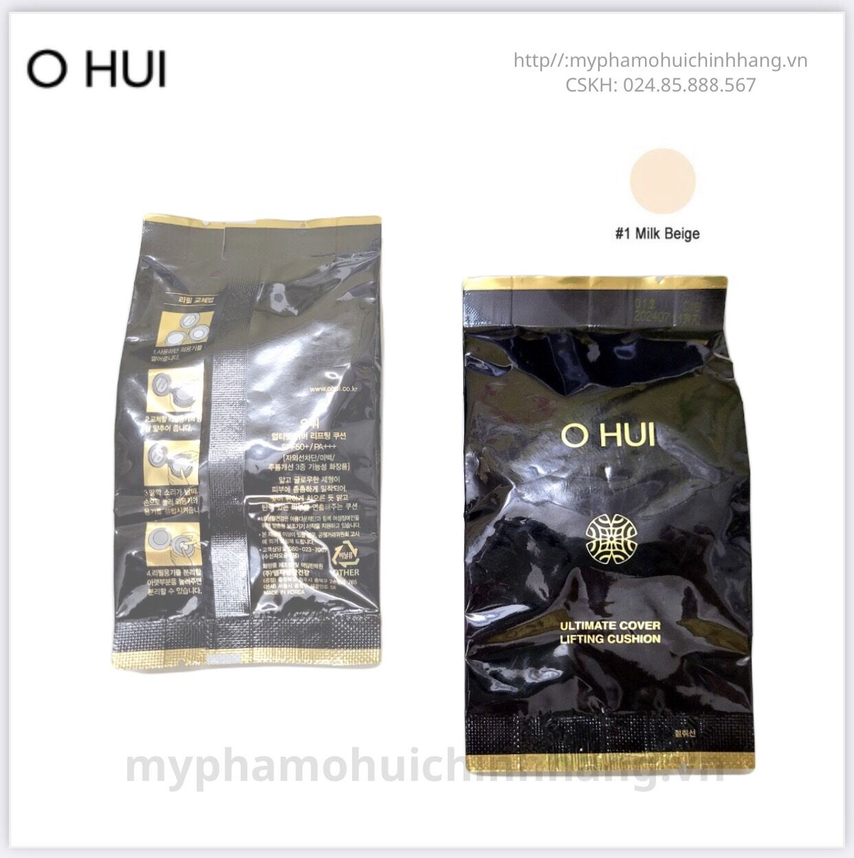 Xả hàng giá sỉ lõi thay thế phấn ohui ultimate cover lifting cushion 15gr bản limited spf50+/pa+++ siêu đẹp