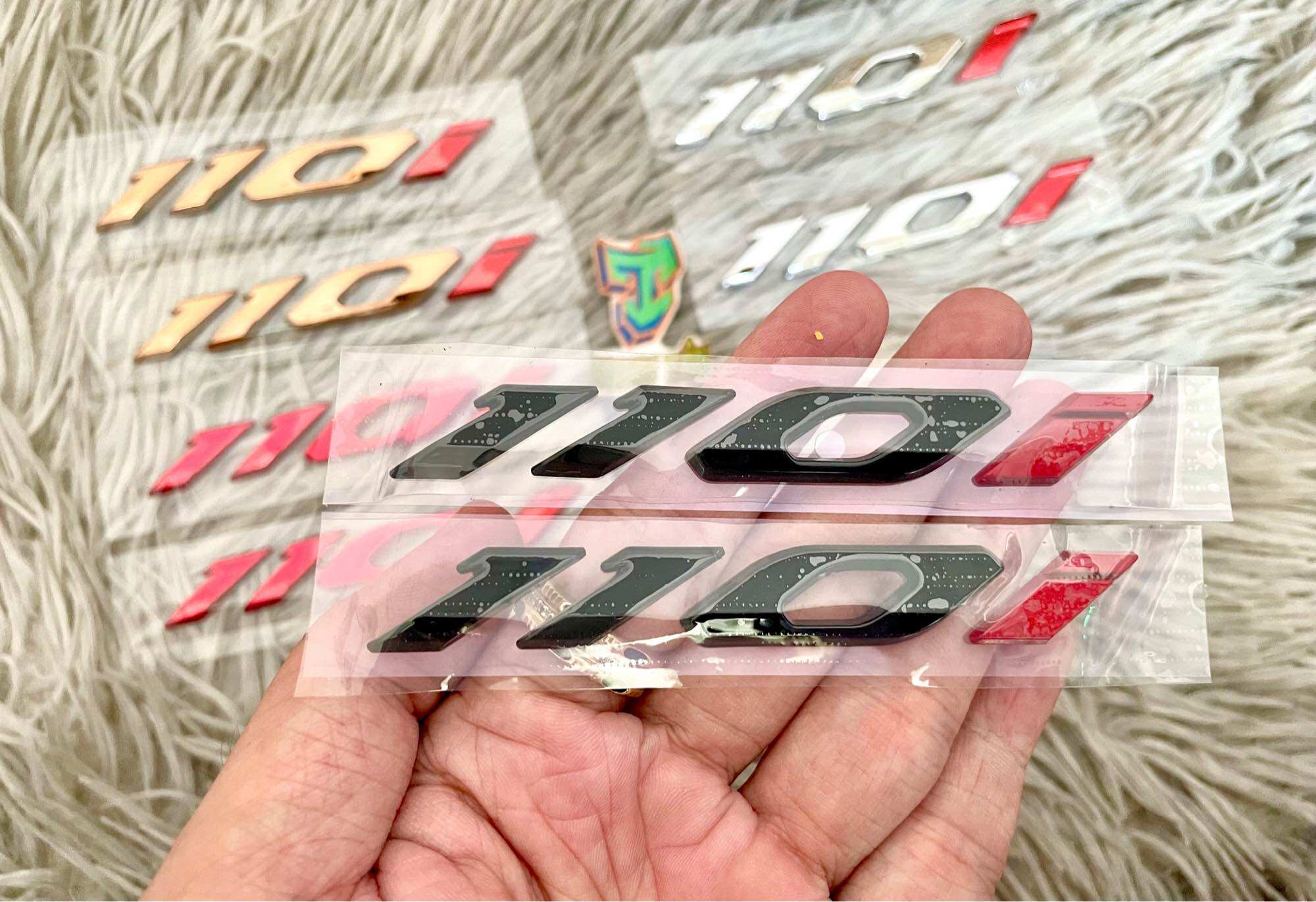 Tem số 110i số nổi. Hàng gia công (giá 1 cặp), cho Future, Wave, Vision,Ab